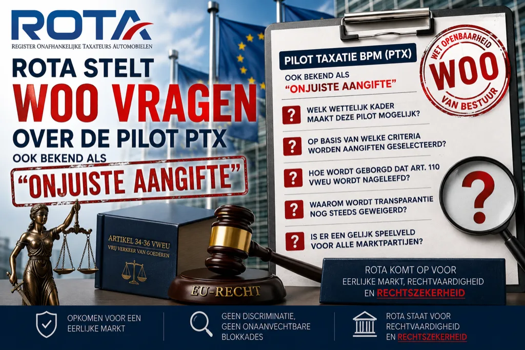 ROTA stelt Woo-vragen over de Pilot Taxatie BPM (PTX)